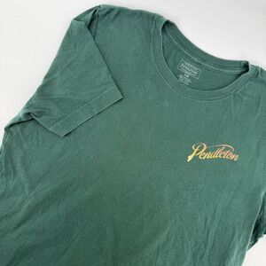 Pendleton Graphic T-Shirt Mens Large Green Bronco Cowboy Western Short‎ Sleeve